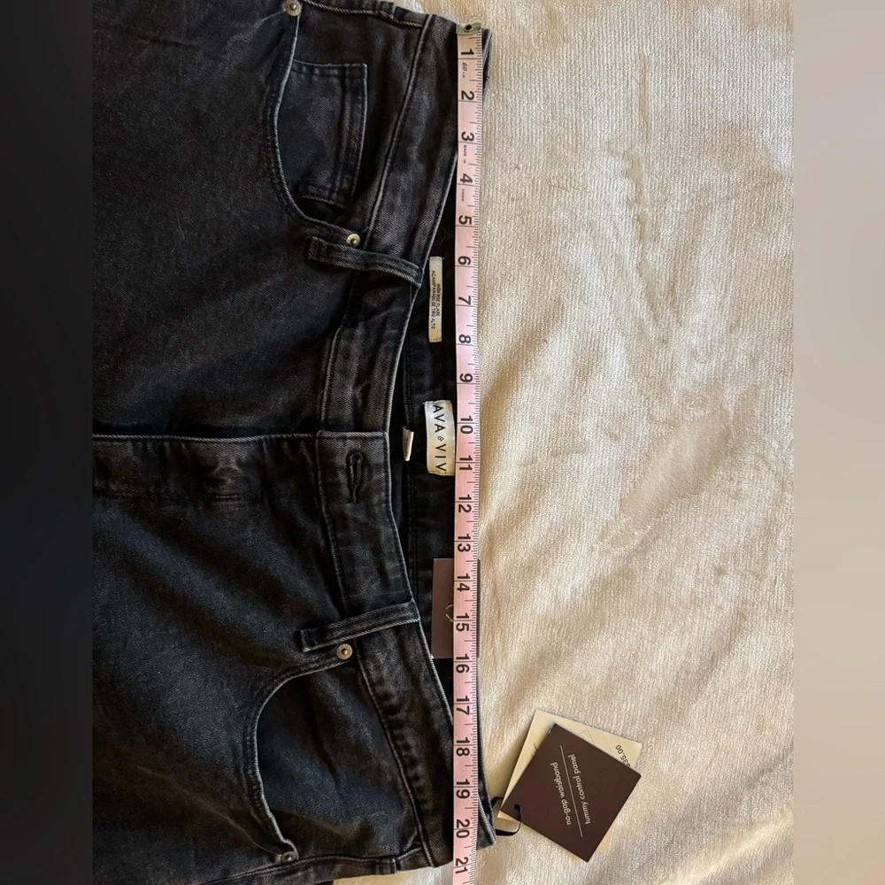 Ava & Viv Washed Black High-Rise Flare Jeans - Picture 4 of 6
